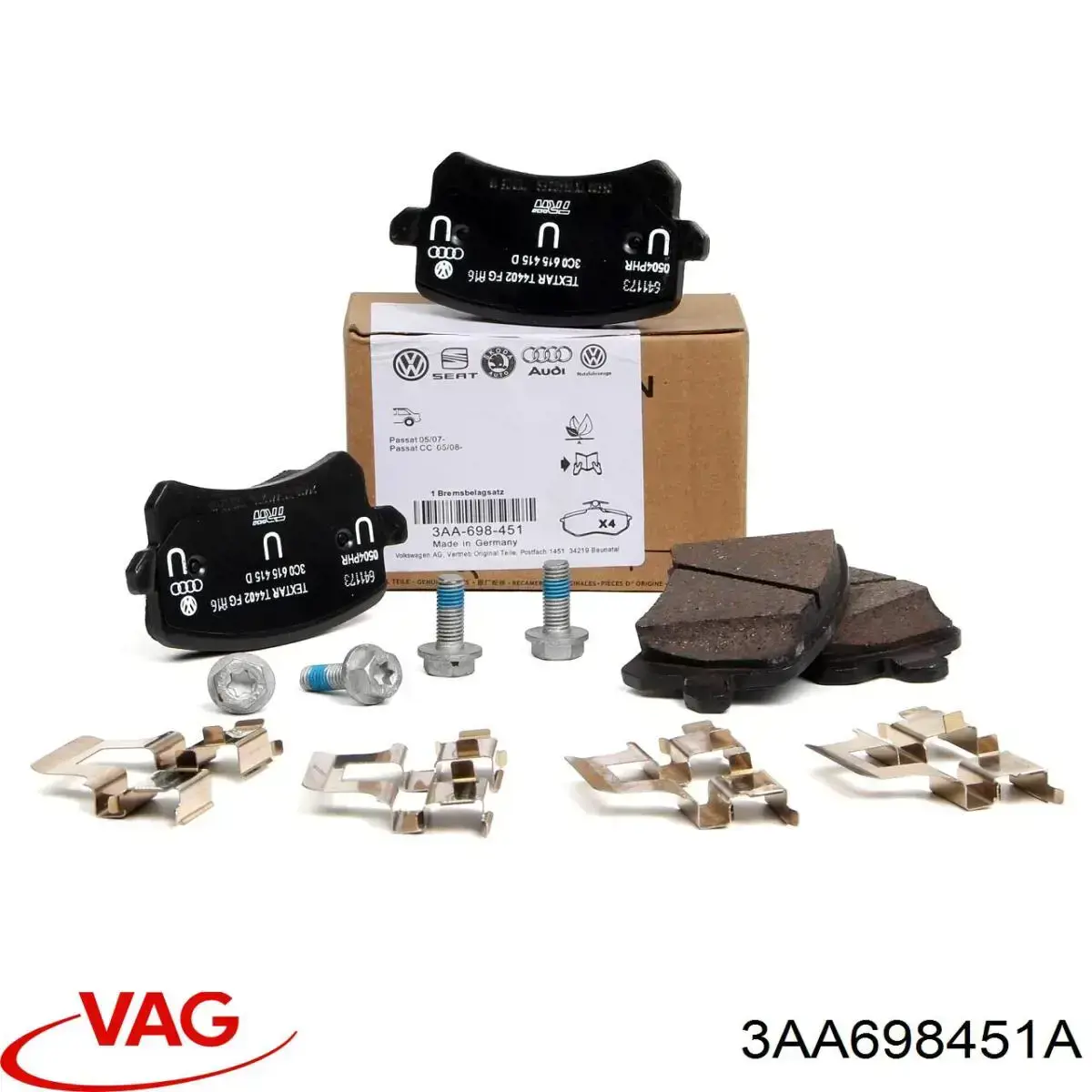 Купить 3AA698451A VAG Колодки тормозные задние, дисковые