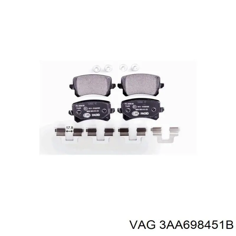 Задние дисковые колодки VAG 3AA698451B