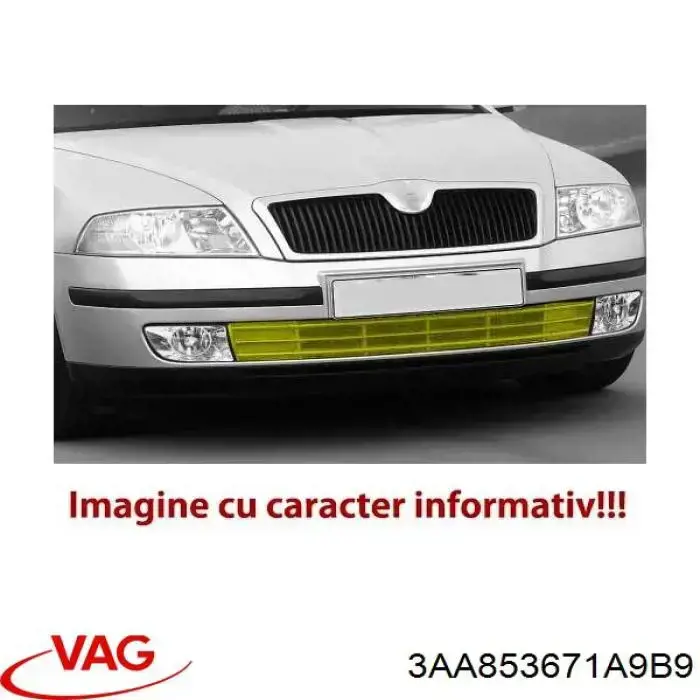 Купить 3AA853671A9B9 VAG Решетка переднего бампера, центральная