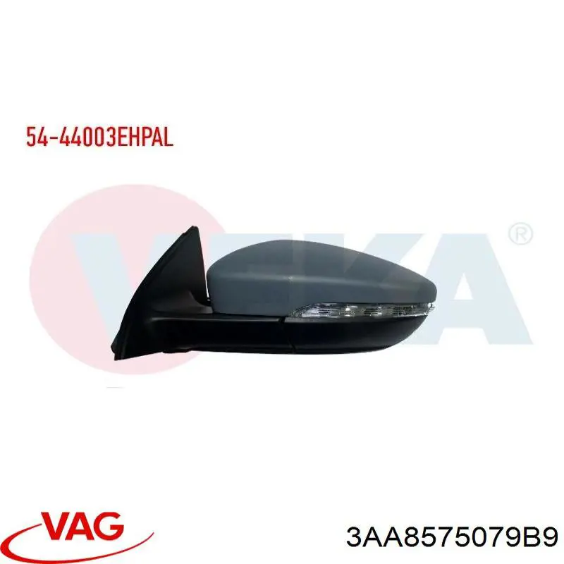 Купить 3AA8575079B9 VAG Наружное зеркало левое