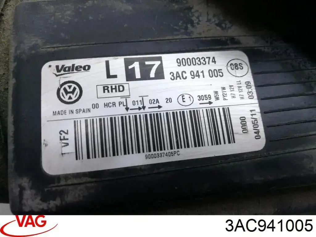 Купить 3AC941005 VAG Фара левая передняя