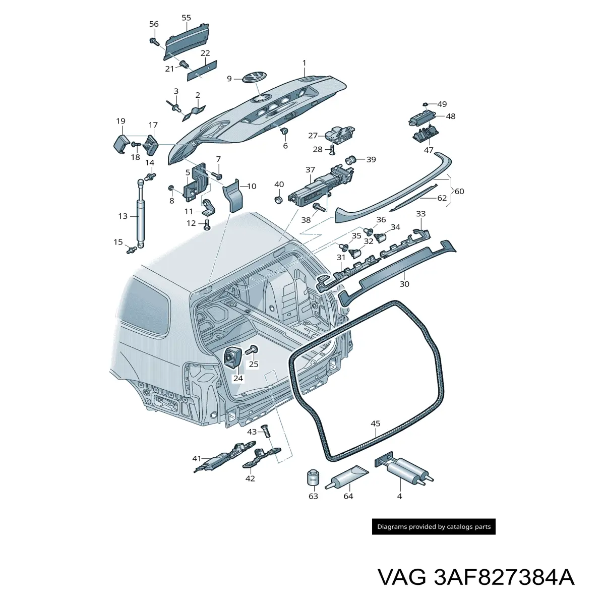 Мотор-привод открытия/закрытия крышки багажника VAG 3C9827384K цена, от 107.08 USD