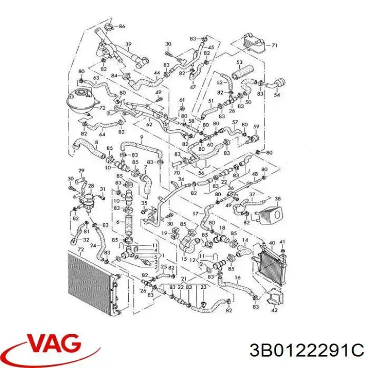 Штуцер термостата верхний (быстросъемная муфта) 3B0122291C VAG