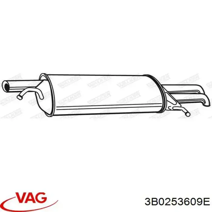 Купить 3B0253609E VAG Глушитель задний