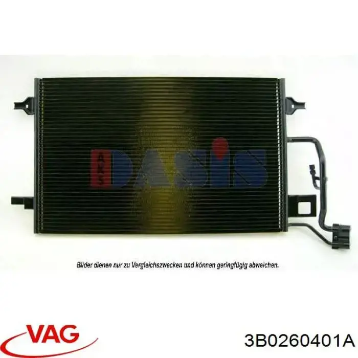 3B0260401A VAG Radiador de aparelho de ar condicionado