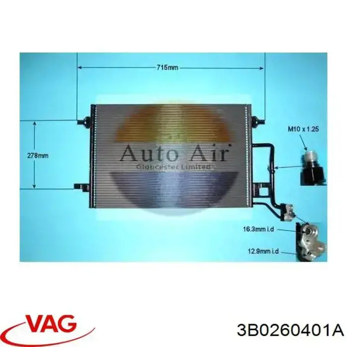 Radiador de aparelho de ar condicionado VAG 3B0260401A preço, a partir de 90,60 USD