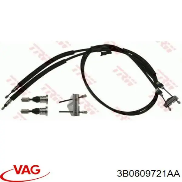 Задний трос ручника 3B0609721AA VAG