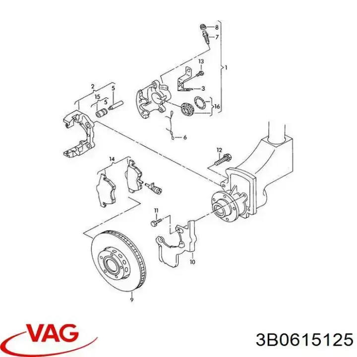 Скоба суппорта 3B0615125 VAG
