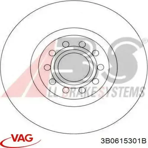 3B0615301B VAG Диск тормозной передний