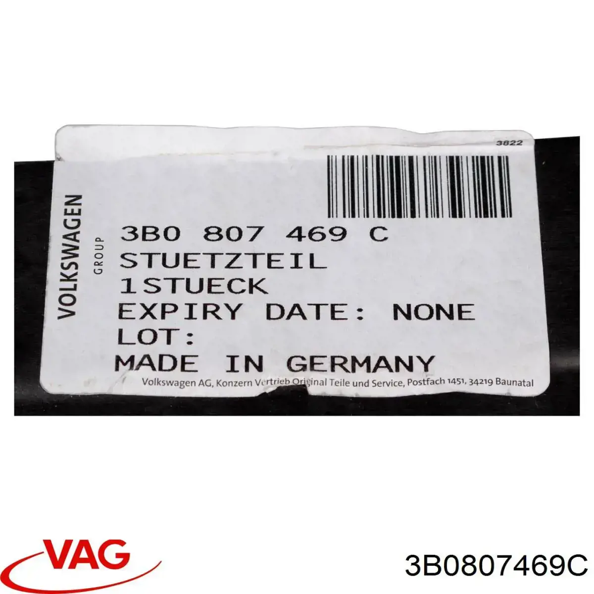 Кронштейн бампера переднего центральный VAG 3B0807469C цена, от 31.67 USD