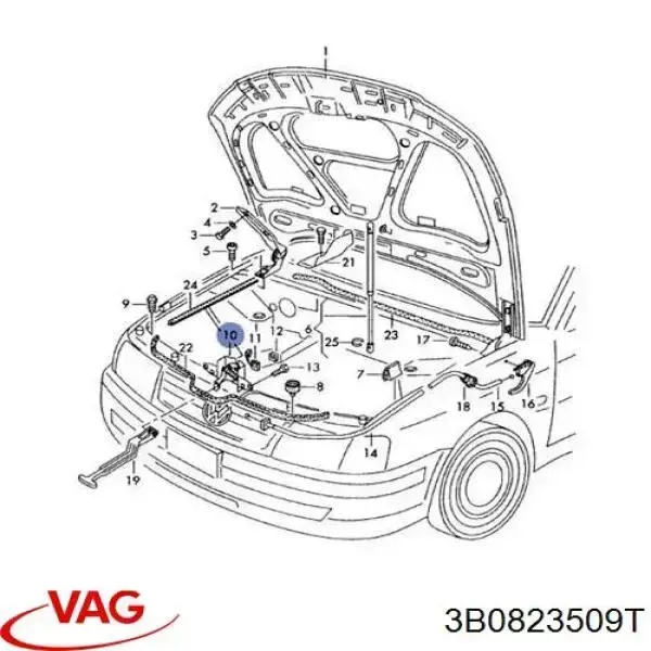 Замок капота 3B0823509T VAG