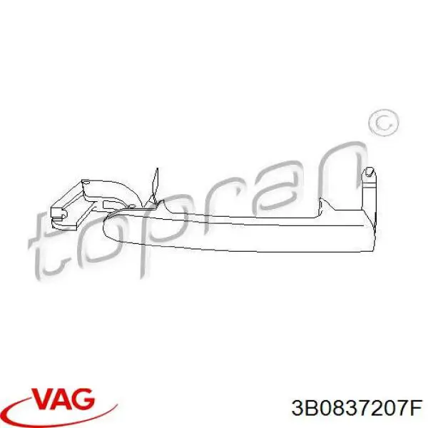 Купить 3B0837207F VAG Ручка двери передней наружная