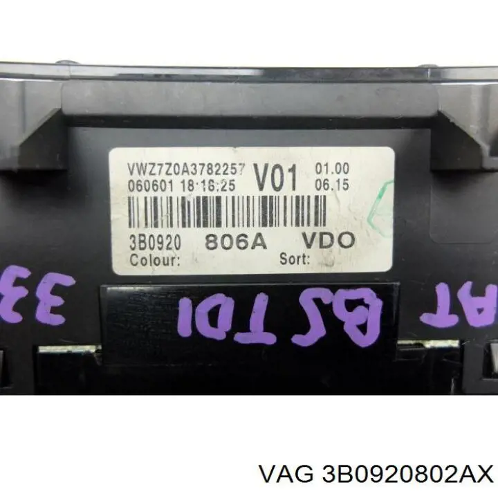 3B0920802AX VAG Щиток приборов