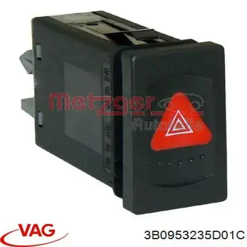 Кнопка аварийки 3B0953235D01C VAG