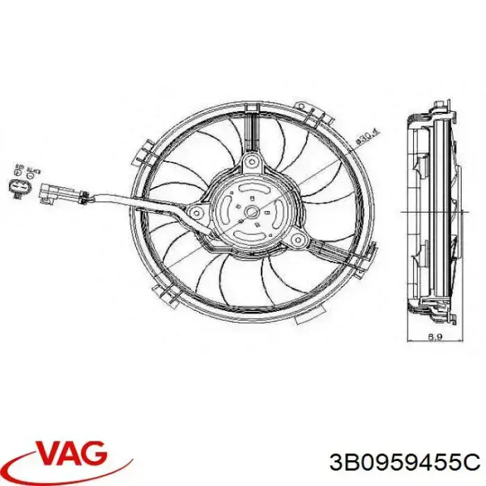 Мотор вентилятора системы охлаждения 3B0959455C VAG