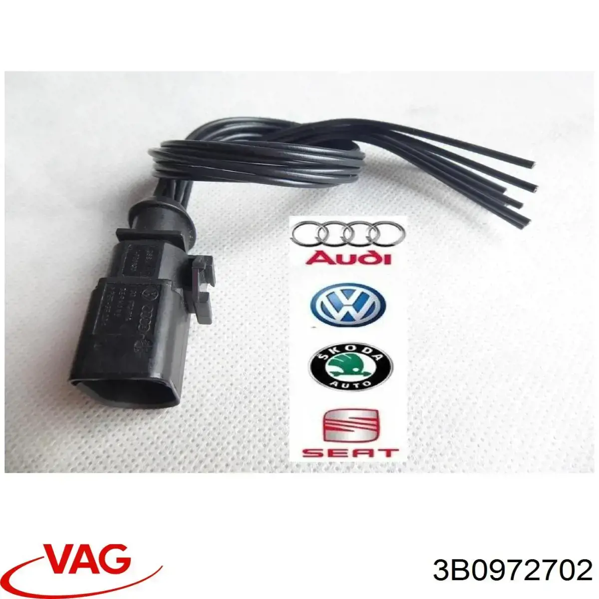 Купить 3B0972702 VAG Разъем (фишка) фонаря подсветки номерного знака