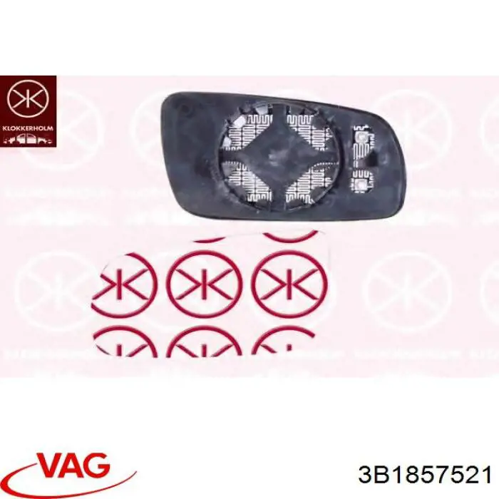 Зеркальный элемент водительского зеркала VAG 3B1857521 цена, от 6.55 USD