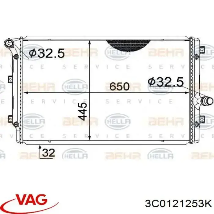 Радиатор охлаждения двигателя VAG 3C0121253K цена, от 28.12 USD