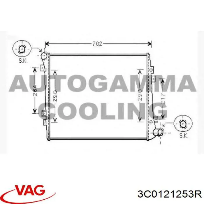 3C0121253R VAG радиатор