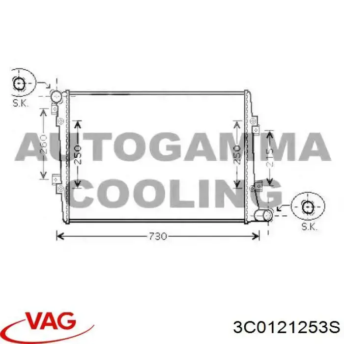 3C0121253S VAG Радиатор основной