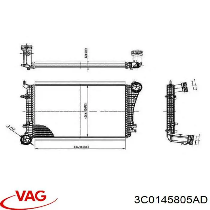 Радиатор интеркуллера VAG 3C0145805AD