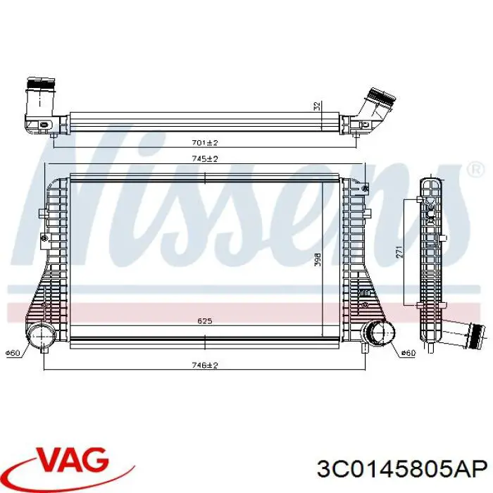 Система охлаждения наддувочного воздуха VAG 3C0145805AP цена, от 97.54 USD
