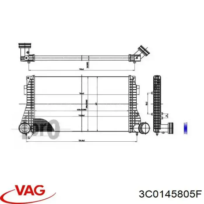 Радиатор интеркуллера VAG 3C0145805F