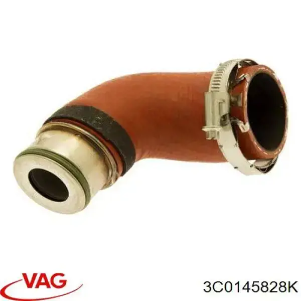 Патрубок воздушный, выход из турбины/компрессора (наддув) 3C0145828K VAG