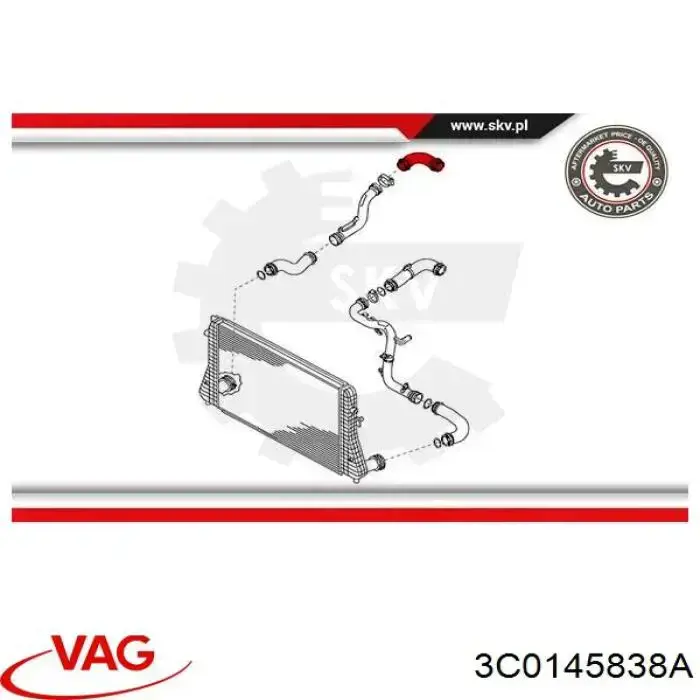 Купить 3C0145838A VAG Патрубок интеркулера