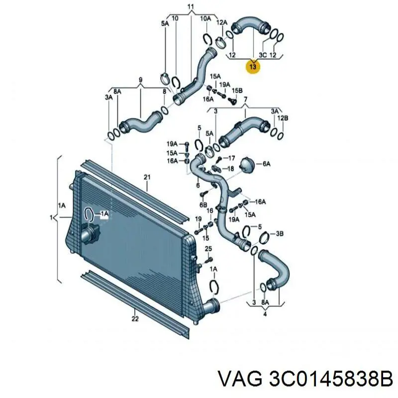 Шланг интеркуллера VAG 3C0145838B
