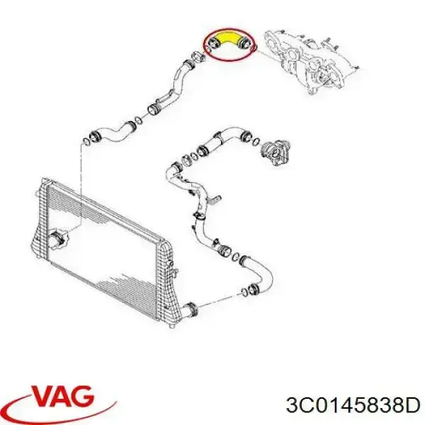 Патрубок интеркулера 3C0145838D VAG