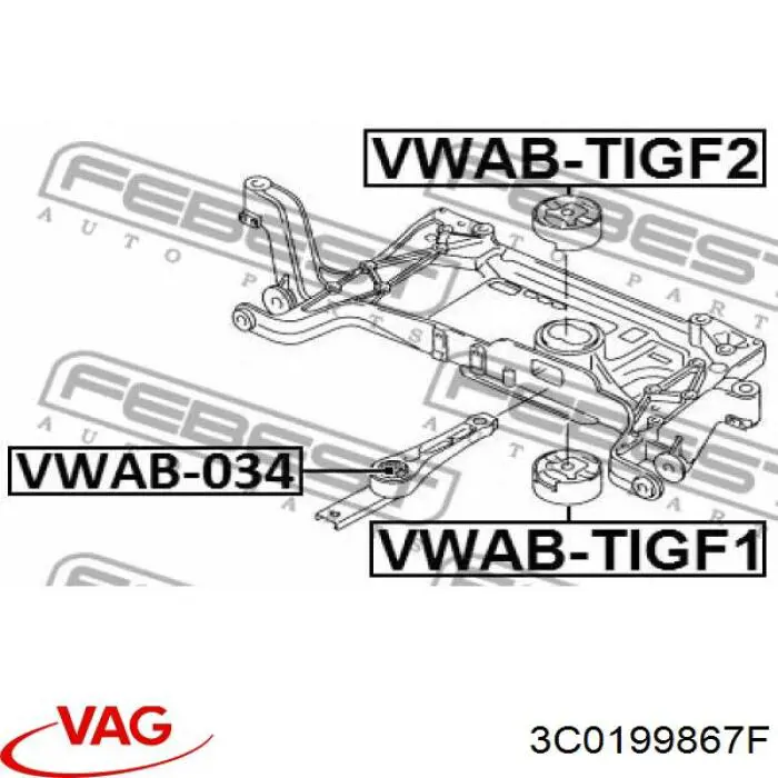 Купить 3C0199867F VAG Нижняя опора двигателя