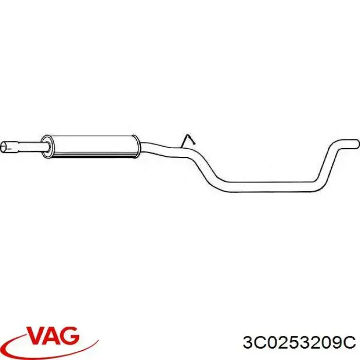 3C0253209C VAG глушитель, передняя часть