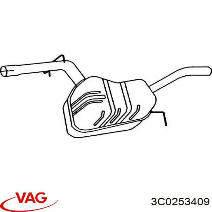 Глушитель, центральная часть 3C0253409 VAG