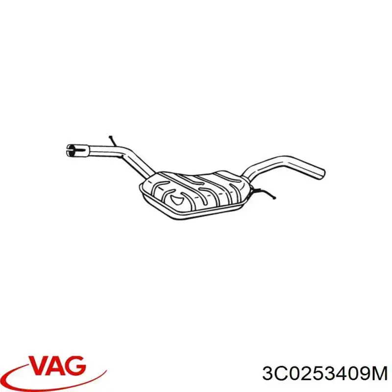 Глушитель, центральная часть VAG 3C0253409M цена, от 60.57 USD