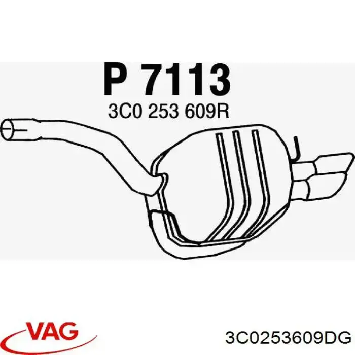 3C0253609AC VAG Выхлопная труба