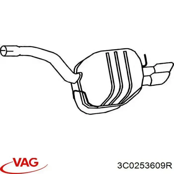 Глушитель задний 3C0253609R VAG