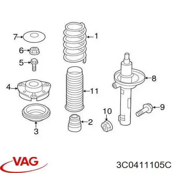 Пружина передняя VAG 3C0411105C
