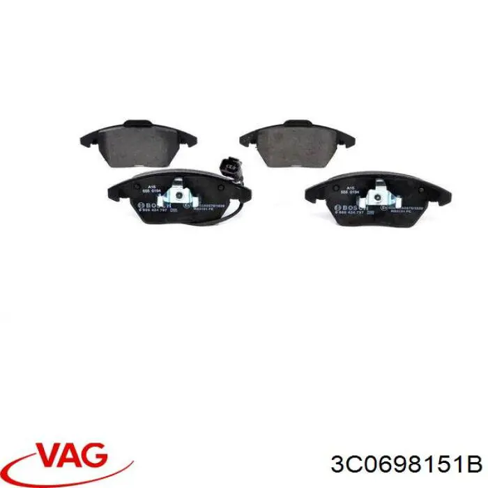 Купить 3C0698151B VAG Колодки тормозные