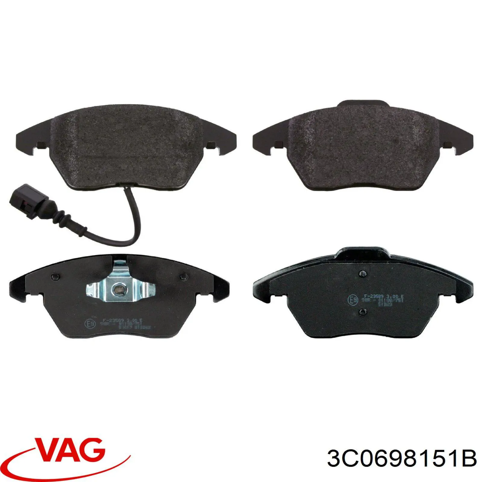 Передние тормозные колодки 3C0698151B VAG