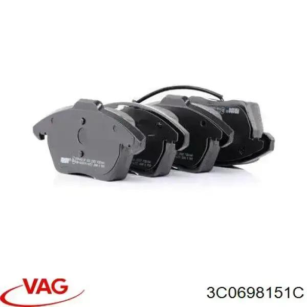 Compre 3C0698151C VAG Sapatas do freio dianteiras de disco