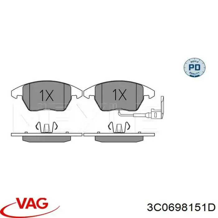 Тормозные колодки VAG 3C0698151D