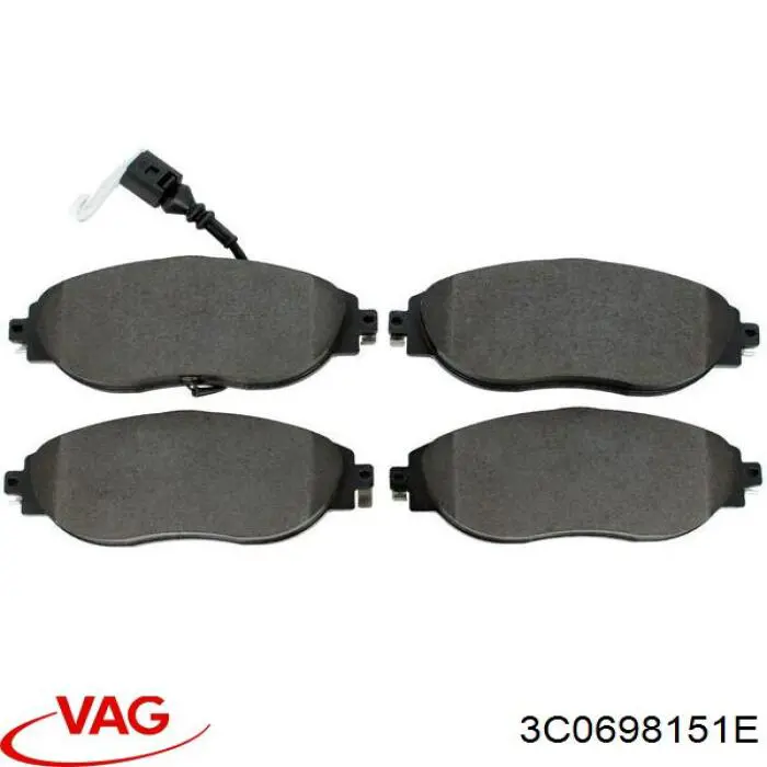 Передние тормозные колодки 3C0698151E VAG