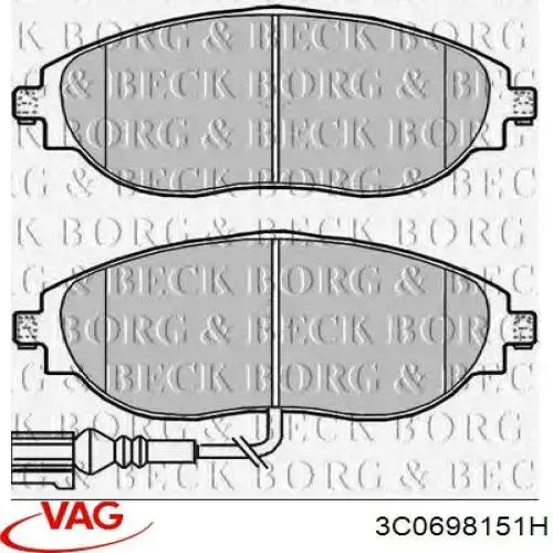 Купить 3C0698151H VAG Колодки тормозные