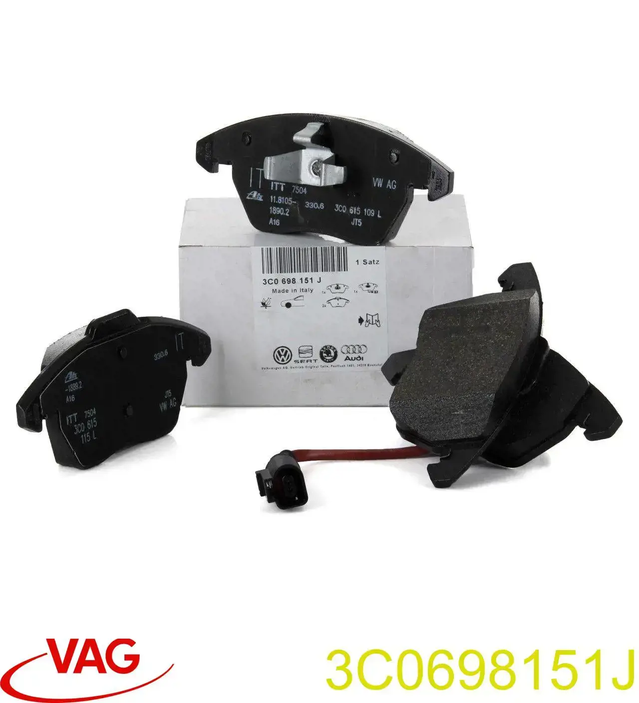 Купить 3C0698151J VAG Колодки тормозные