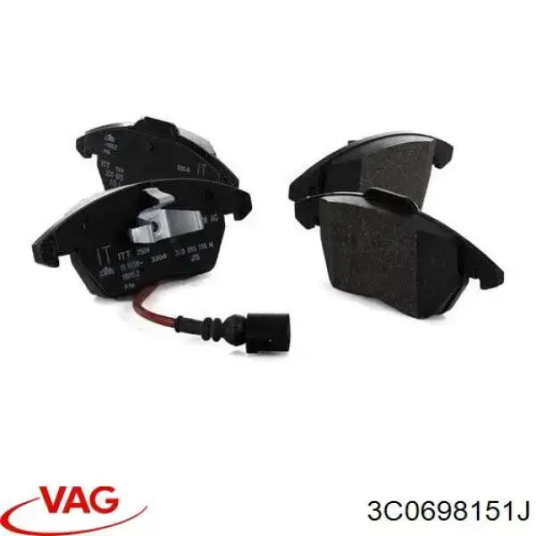 Передние тормозные колодки 3C0698151J VAG