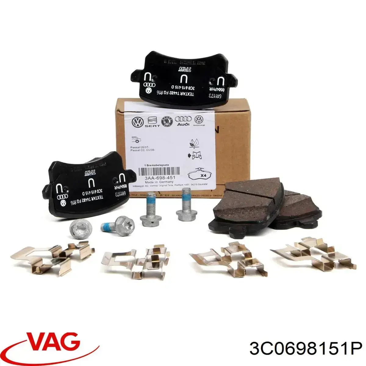 Передние тормозные колодки 3C0698151P VAG