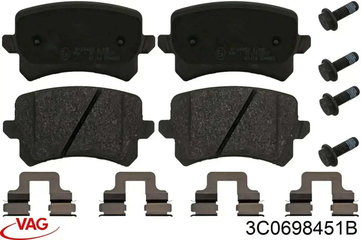 Купить 3C0698451B VAG Колодки тормозные задние, дисковые