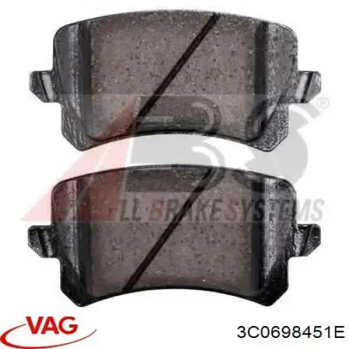 Колодки дисковые  VAG 3C0698451E цена, от 25.42 USD