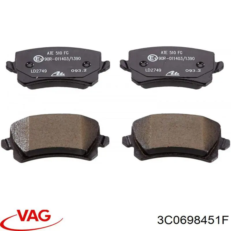 Колодки дисковые  VAG 3C0698451F цена, от 25.87 USD